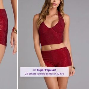 Windsor Shine Check Rhinestone Hot Shorts Brand New with Tags- Large